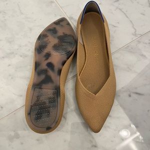 Rothy's Tan Flats with Blue Accent